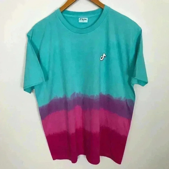 Tik Tok Unisex Tie Dye XLarge Short Sleeve T-Shirt - Picture 2 of 5